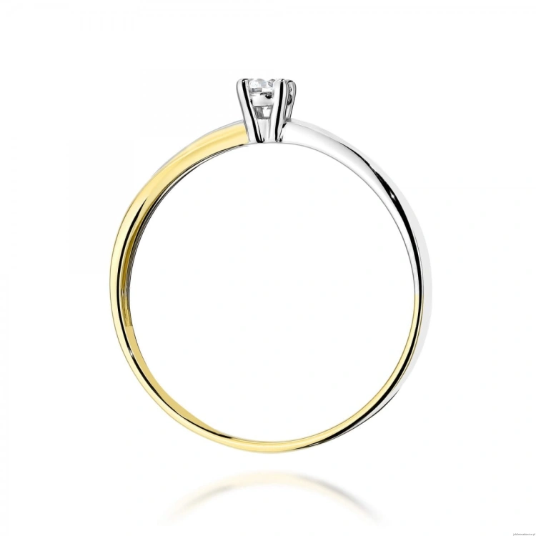 Pierścionek W0230 Diament Laboratoryjny 0,10ct żółte złoto