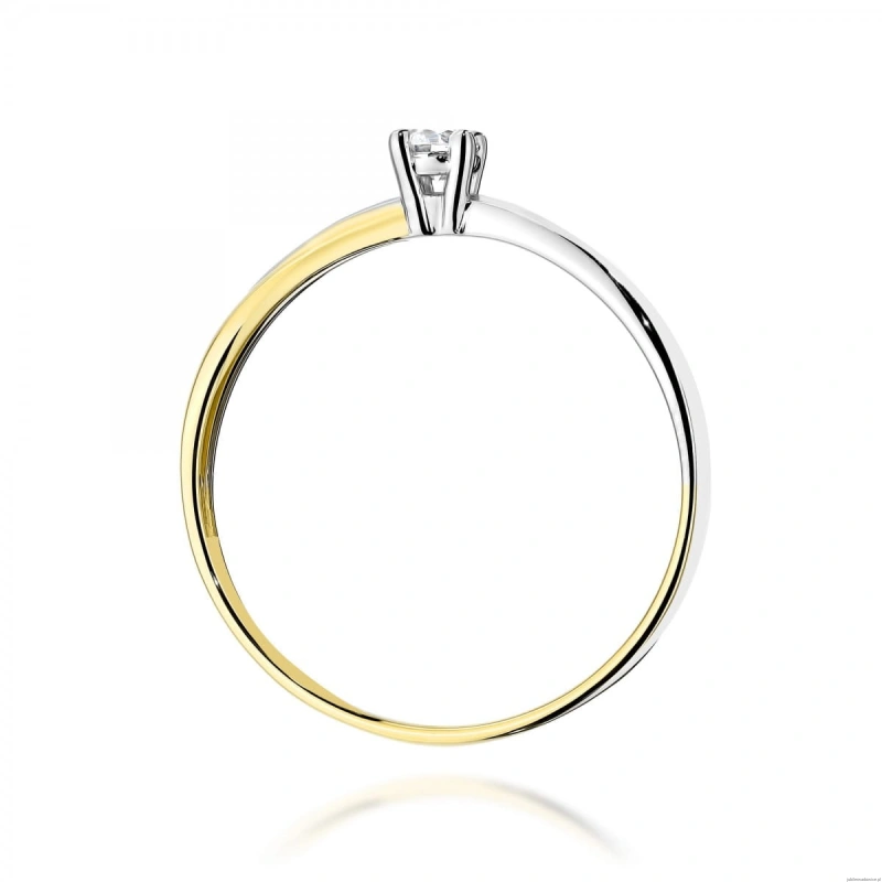 Pierścionek W0230 Diament Laboratoryjny 0,10ct żółte złoto