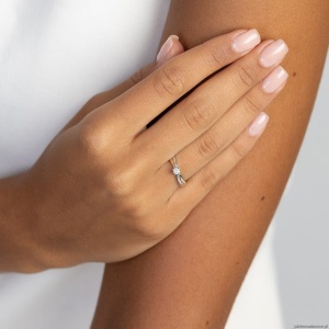 Pierścionek W0230 Diament Laboratoryjny 0,10ct żółte złoto