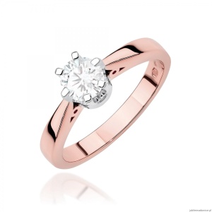 Pierścionek W0234 Diament Laboratoryjny 1,00ct różowe złoto