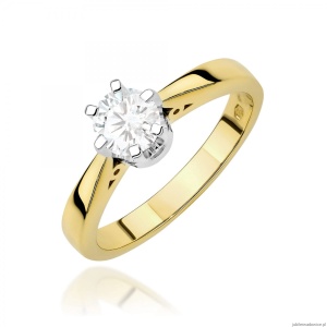 Pierścionek W0234 Diament Laboratoryjny 1,00ct żółte złoto