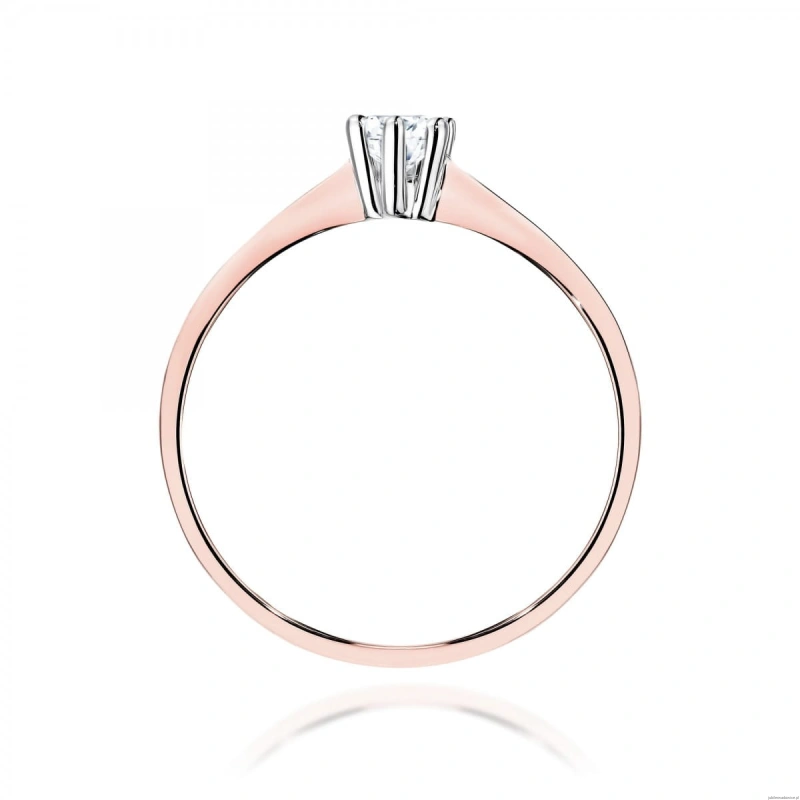 Pierścionek W0256 Diament Laboratoryjny 0,15ct różowe złoto