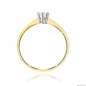 Pierścionek W0256 Diament Laboratoryjny 0,15ct żółte złoto