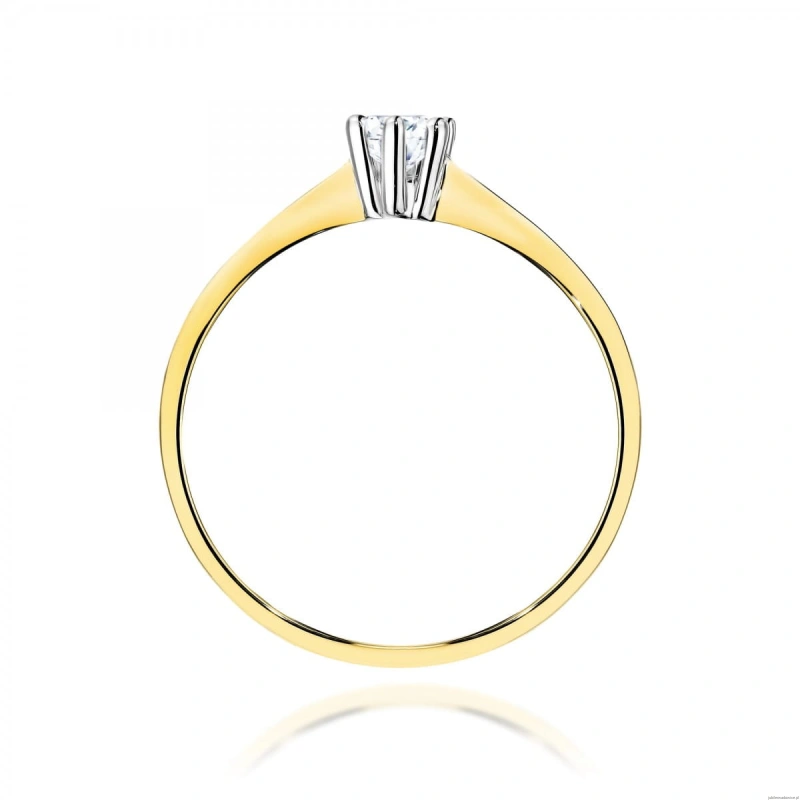 Pierścionek W0256 Diament Laboratoryjny 0,15ct żółte złoto