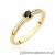 Pierścionek W0258 Czarny Diament 0,12ct żółte złoto