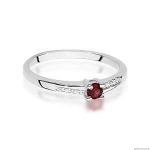 Pierścionek W0258 Rubin 0,15ct białe złoto