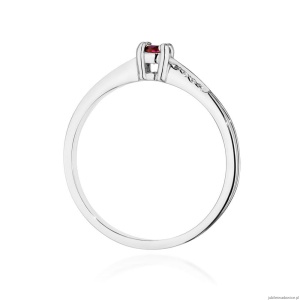 Pierścionek W0258 Rubin 0,15ct białe złoto
