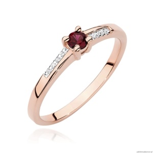 Pierścionek W0258 Rubin 0,15ct różowe złoto
