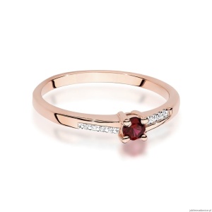 Pierścionek W0258 Rubin 0,15ct różowe złoto