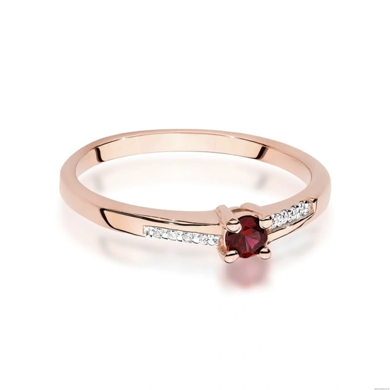 Pierścionek W0258 Rubin 0,15ct różowe złoto
