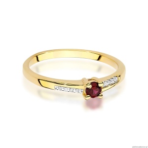 Pierścionek W0258 Rubin 0,15ct żółte złoto