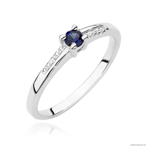 Pierścionek W0258 Szafir 0,15ct białe złoto