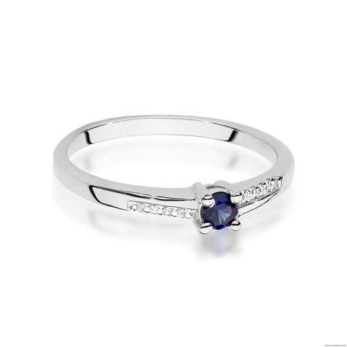 Pierścionek W0258 Szafir 0,15ct białe złoto
