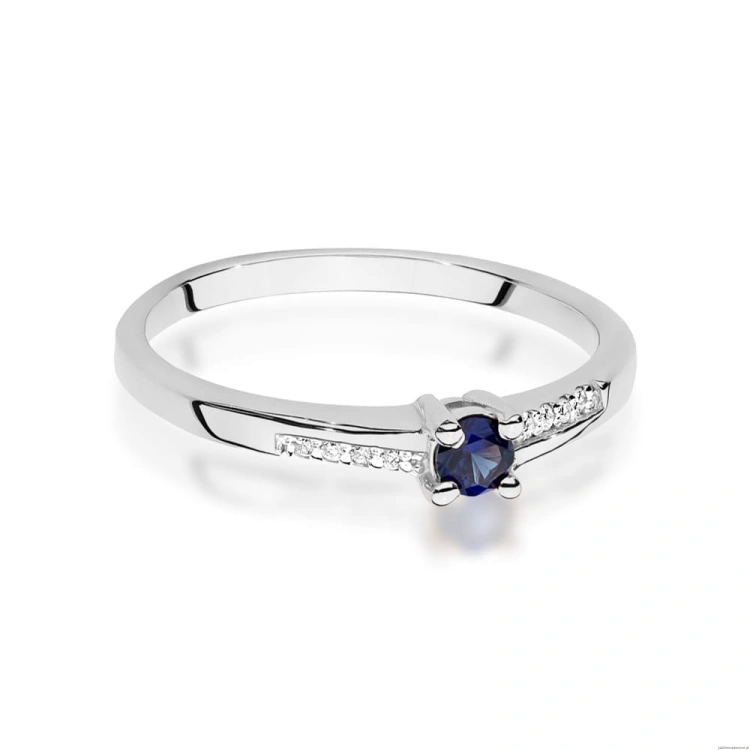 Pierścionek W0258 Szafir 0,15ct białe złoto