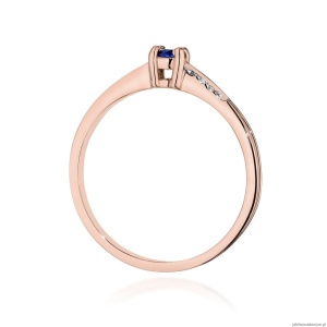 Pierścionek W0258 Szafir 0,15ct różowe złoto