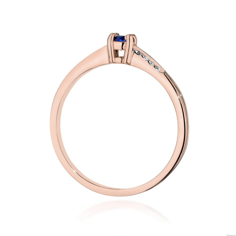 Pierścionek W0258 Szafir 0,15ct różowe złoto