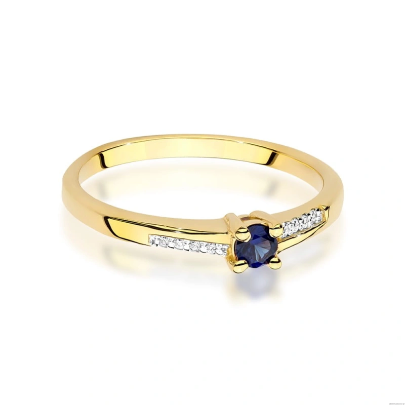 Pierścionek W0258 Szafir 0,15ct żółte złoto