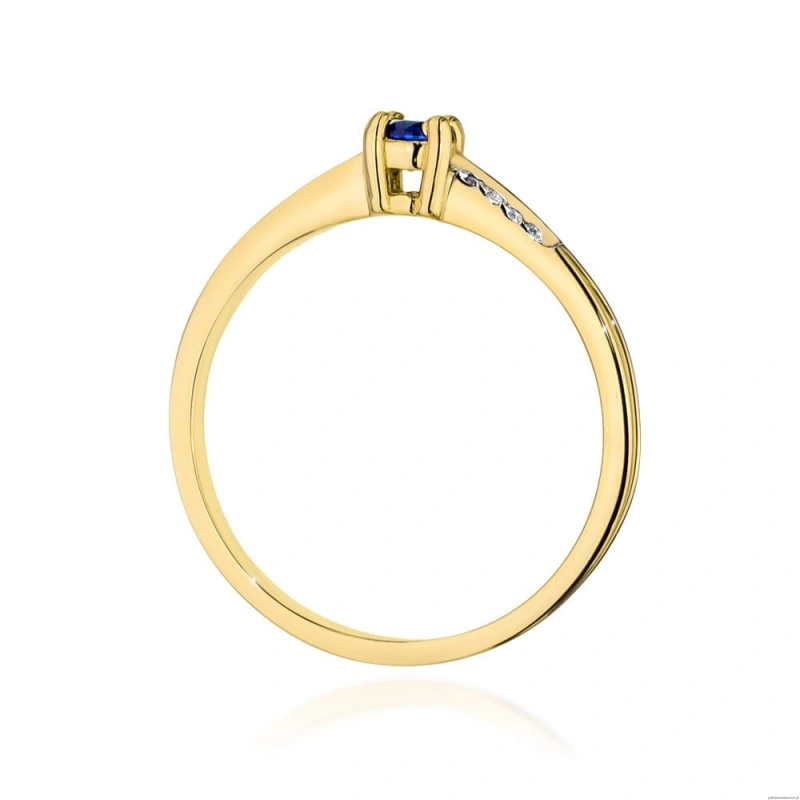 Pierścionek W0258 Szafir 0,15ct żółte złoto