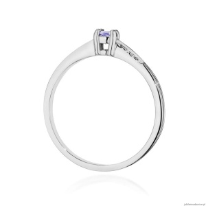 Pierścionek W0258 Tanzanit 0,15ct białe złoto