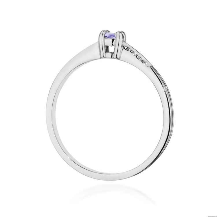 Pierścionek W0258 Tanzanit 0,15ct białe złoto