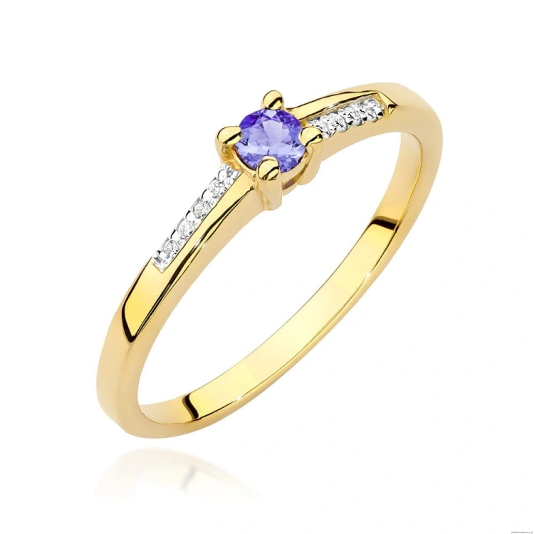 Pierścionek W0258 Tanzanit 0,15ct żółte złoto