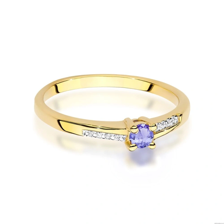Pierścionek W0258 Tanzanit 0,15ct żółte złoto