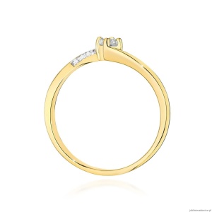 Pierścionek W0262 Diament 0,10ct żółte złoto