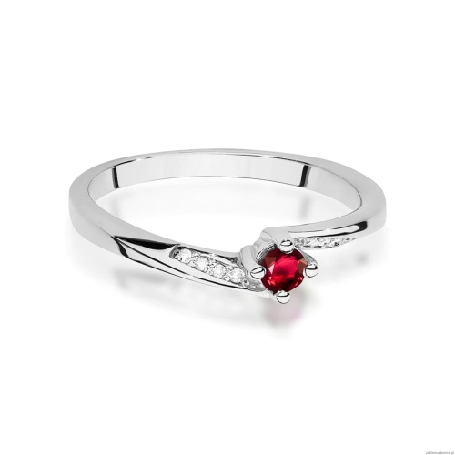 Pierścionek W0262 Rubin 0,15ct białe złoto