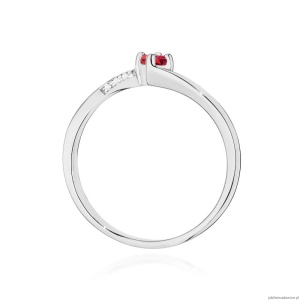 Pierścionek W0262 Rubin 0,15ct białe złoto
