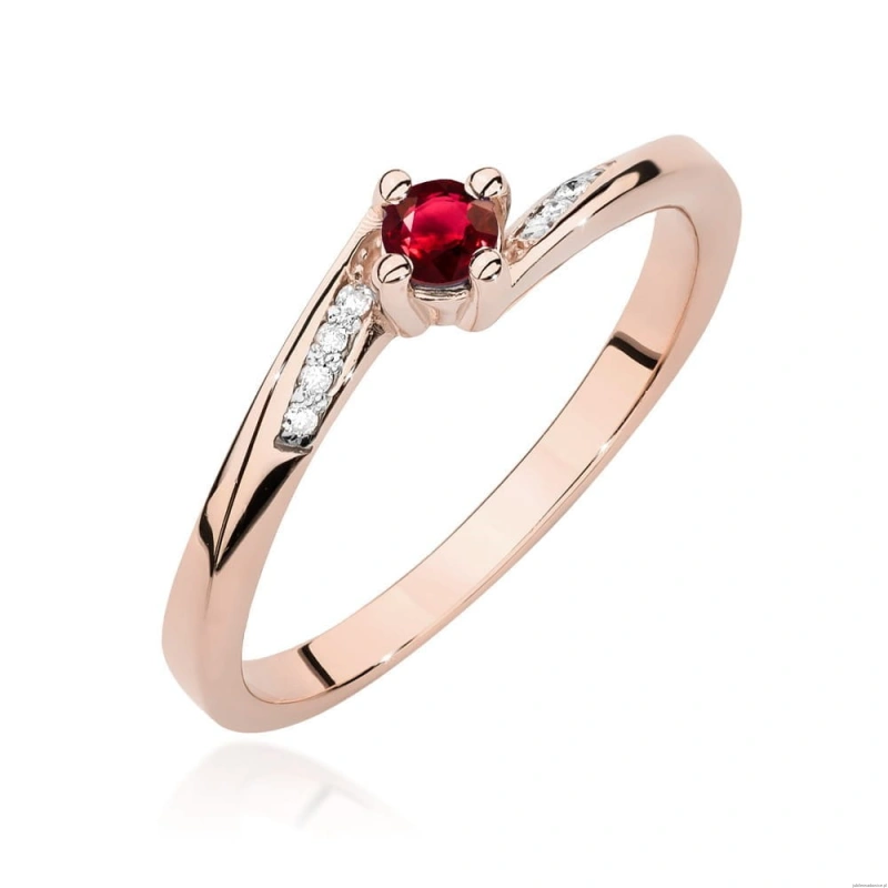 Pierścionek W0262 Rubin 0,15ct różowe złoto