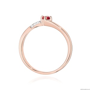 Pierścionek W0262 Rubin 0,15ct różowe złoto