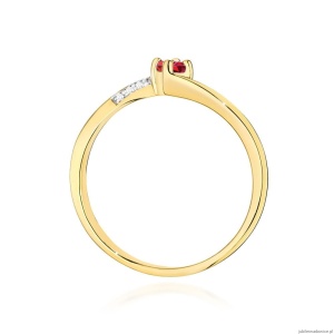 Pierścionek W0262 Rubin 0,15ct żółte złoto
