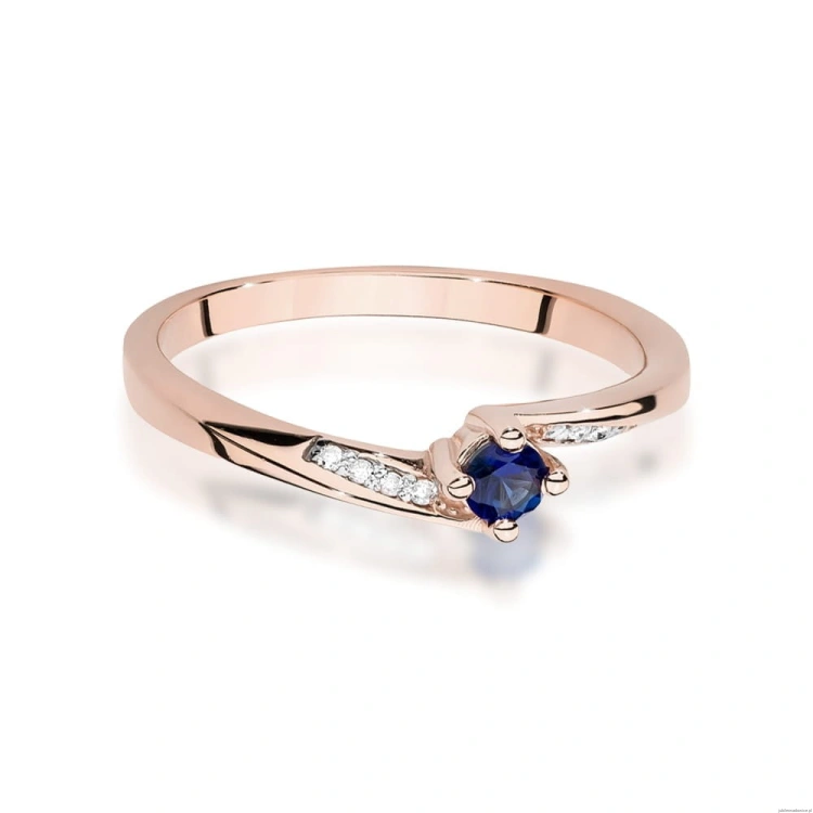 Pierścionek W0262 Szafir 0,15ct różowe złoto