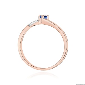 Pierścionek W0262 Szafir 0,15ct różowe złoto