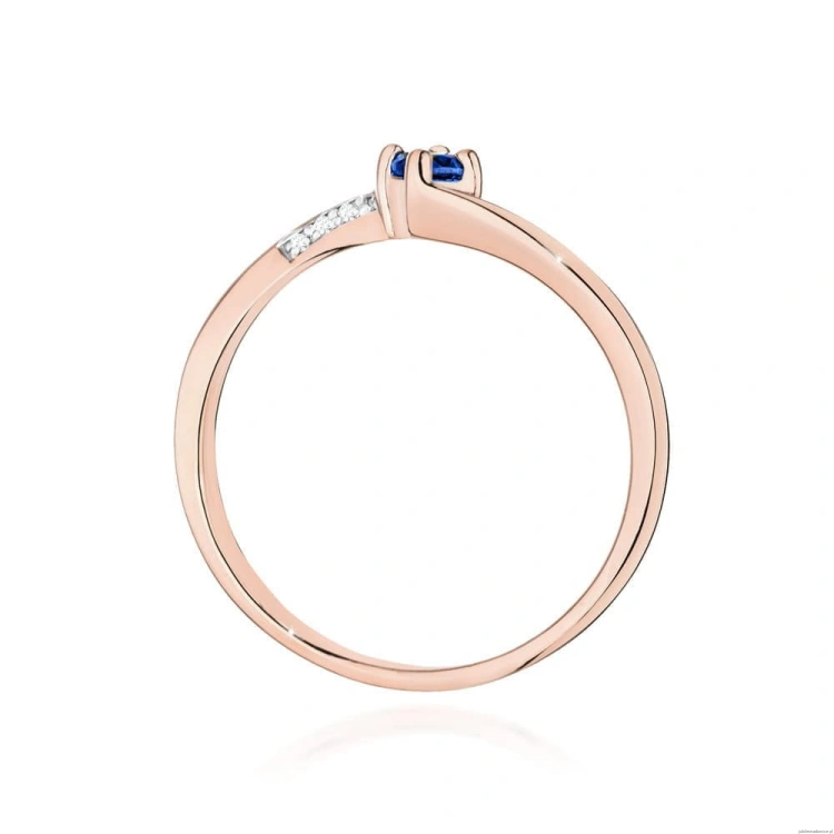 Pierścionek W0262 Szafir 0,15ct różowe złoto