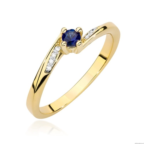 Pierścionek W0262 Szafir 0,15ct żółte złoto