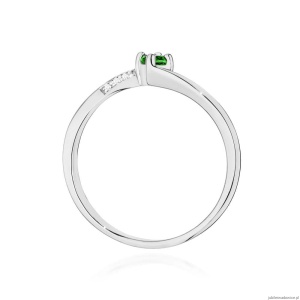 Pierścionek W0262 Szmaragd 0,15ct białe złoto