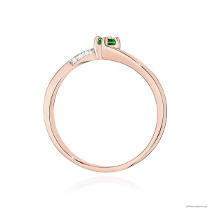 Pierścionek W0262 Szmaragd 0,15ct różowe złoto