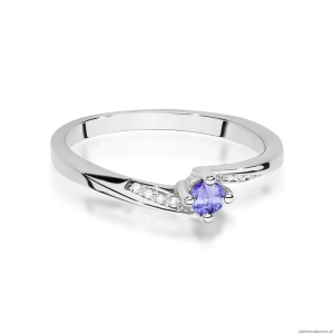 Pierścionek W0262 Tanzanit 0,15ct białe złoto