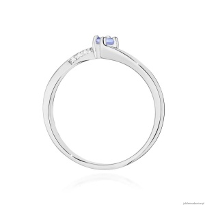 Pierścionek W0262 Tanzanit 0,15ct białe złoto