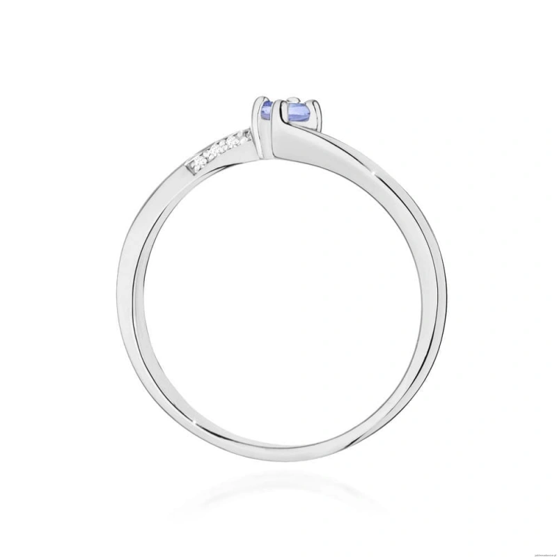 Pierścionek W0262 Tanzanit 0,15ct białe złoto