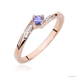 Pierścionek W0262 Tanzanit 0,15ct różowe złoto