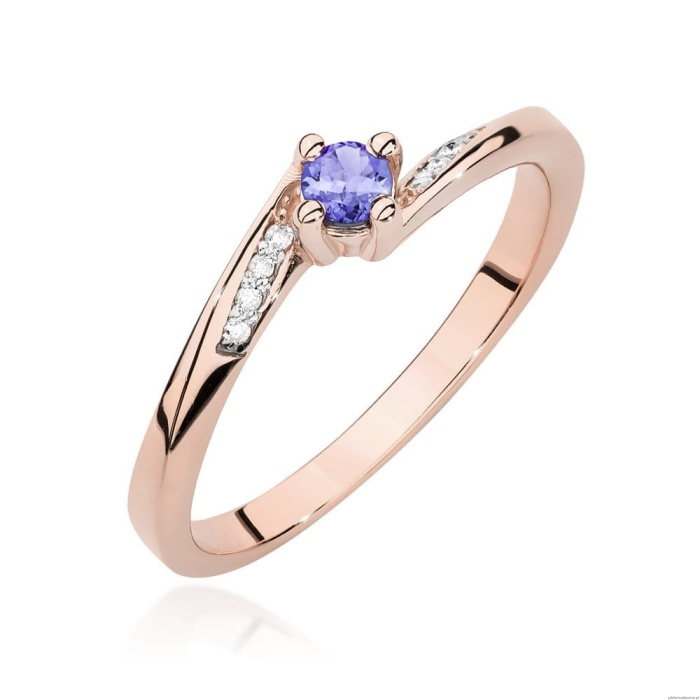 Pierścionek W0262 Tanzanit 0,15ct różowe złoto