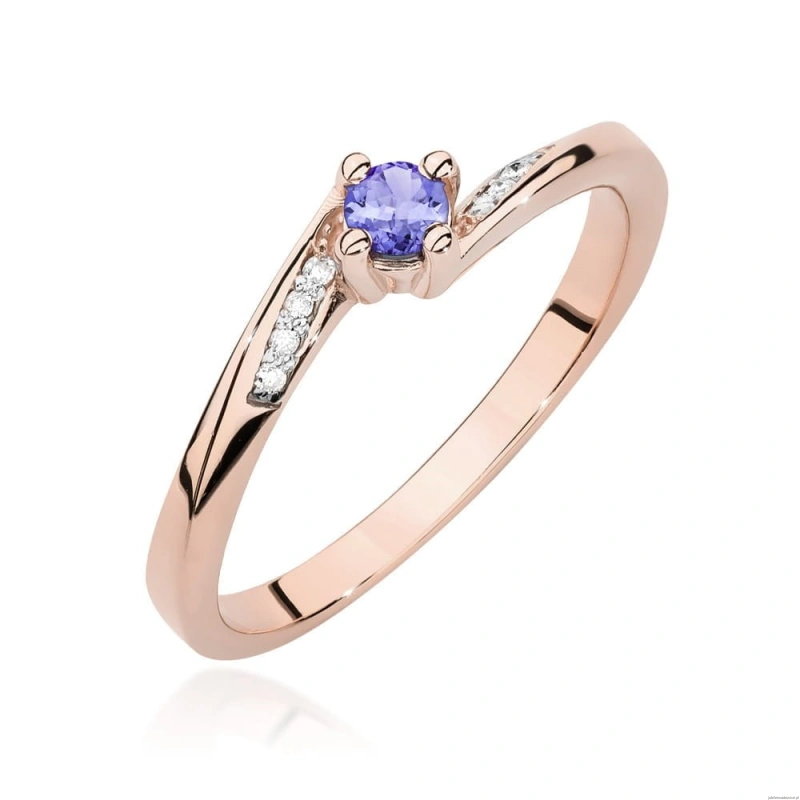Pierścionek W0262 Tanzanit 0,15ct różowe złoto