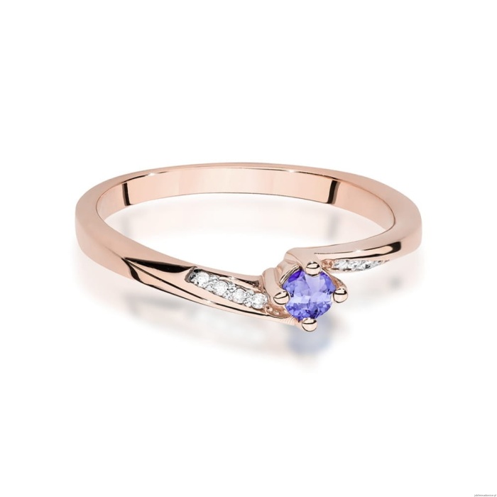 Pierścionek W0262 Tanzanit 0,15ct różowe złoto