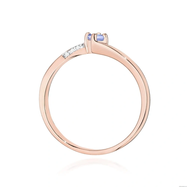 Pierścionek W0262 Tanzanit 0,15ct różowe złoto