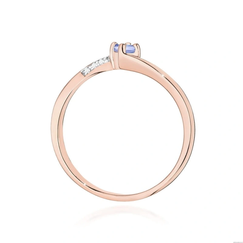 Pierścionek W0262 Tanzanit 0,15ct różowe złoto