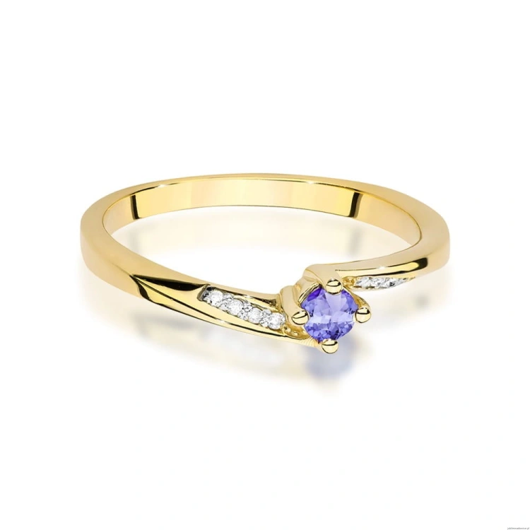 Pierścionek W0262 Tanzanit 0,15ct żółte złoto
