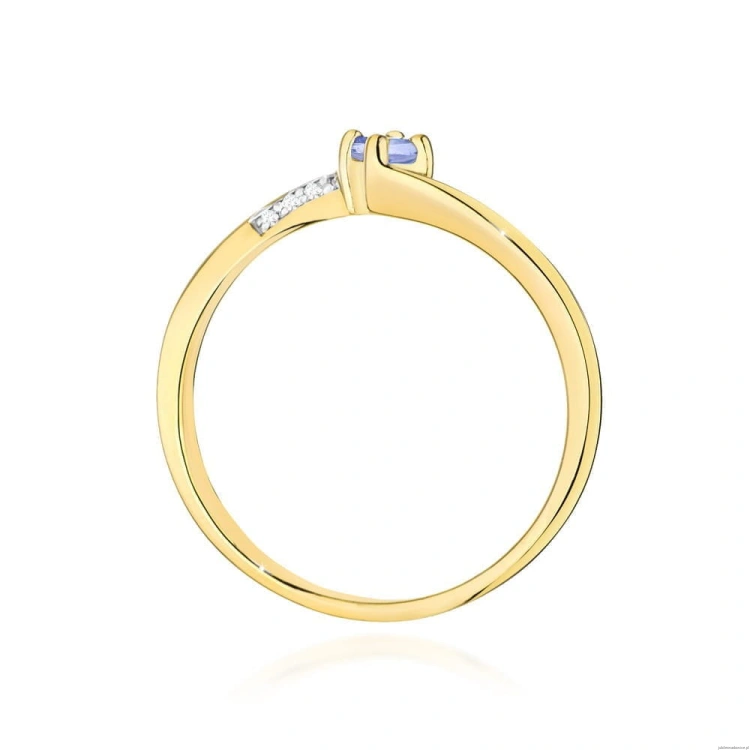 Pierścionek W0262 Tanzanit 0,15ct żółte złoto
