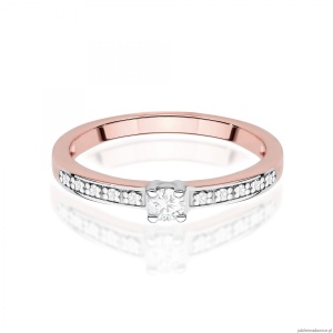 Pierścionek W0288 Diament Laboratoryjny 0,08ct różowe złoto